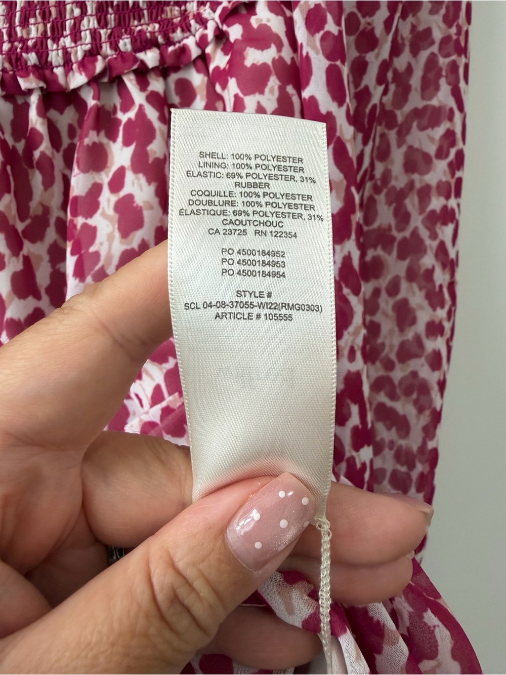 Aritzia Wilfred Tempest Long Sleeve Mini Dress Magenta Pink & White Sz M - Picture 10 of 16